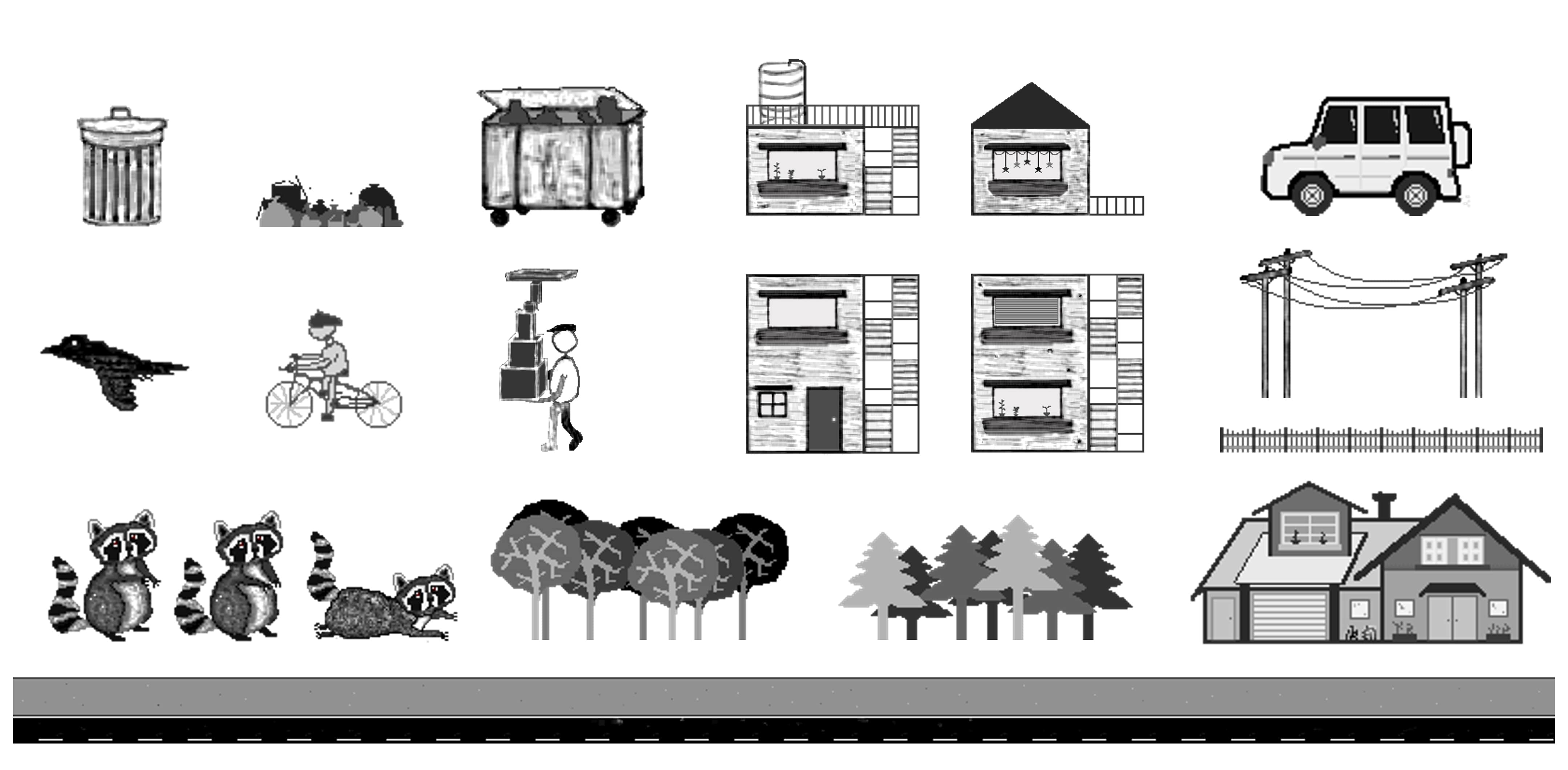 Raccoon Run all sprites sheet